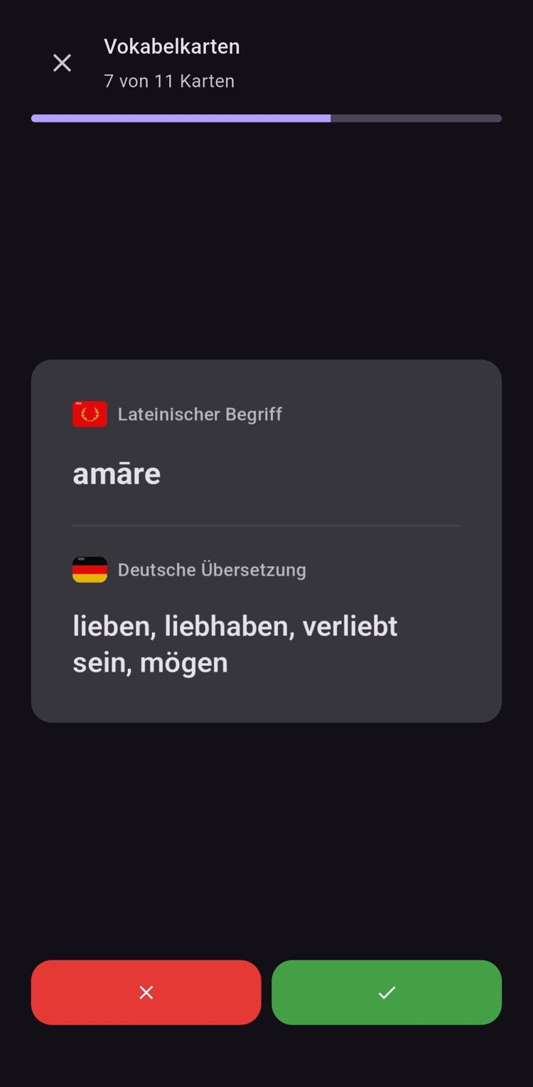 Lateinorum Vokabeltrainer App Vorschau
